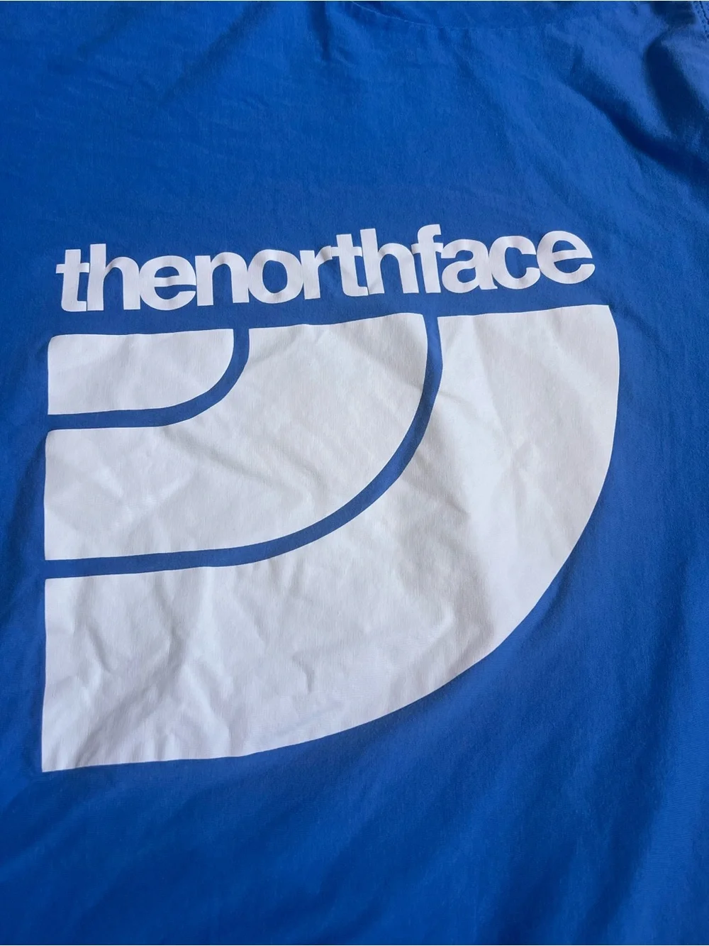 The North Face Mens Blue/White Jumbo Half Dome Short Sleeve Graphic T-Shirt 2XL